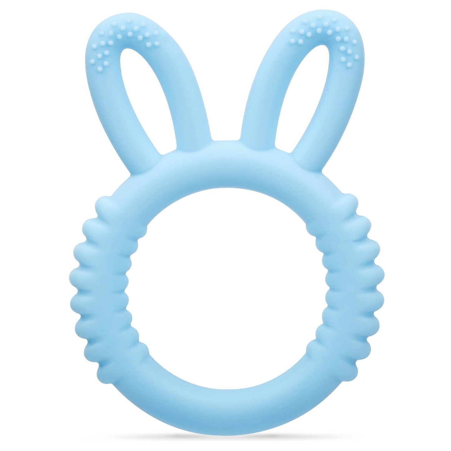 Beißring für Babys, BPA - frei Baby Beißring Spielzeug, Baby Nom Zahnungshilfe für Babys ab 3 Monate - Beissring für Babys in Blau