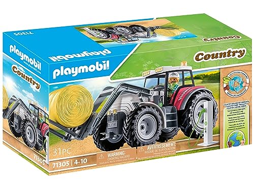 PLAYMOBIL Country 71442 Traktor mit Anhänger und Wassertank, frische Ernte auf dem Bauernhof, spielerisches Lernen über die Umwelt, nachhaltiges Spielzeug für Kinder ab 4 Jahren