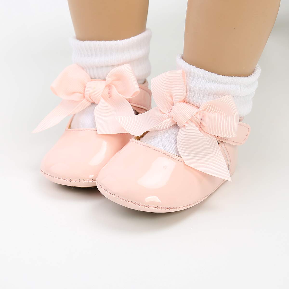 Sonsage Infant Baby Mädchen Bowknot Mary Jane Kleinkind weich Anti-Rutsch-Sohle Prinzessin Hochzeit Kleid erste Walking Flats Prewalker Neugeborenen Ballett Schuhe