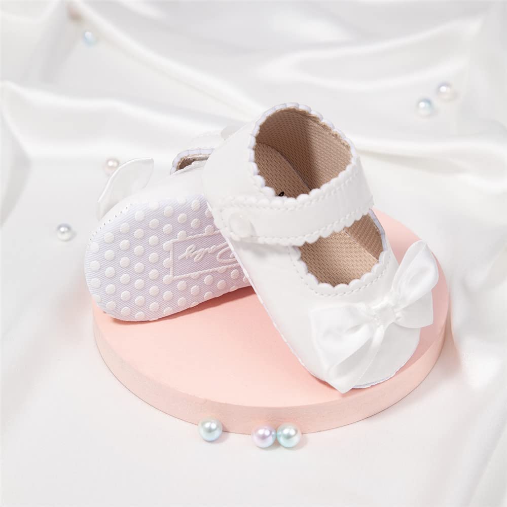 Sonsage Infant Baby Mädchen Bowknot Mary Jane Kleinkind weich Anti-Rutsch-Sohle Prinzessin Hochzeit Kleid erste Walking Flats Prewalker Neugeborenen Ballett Schuhe