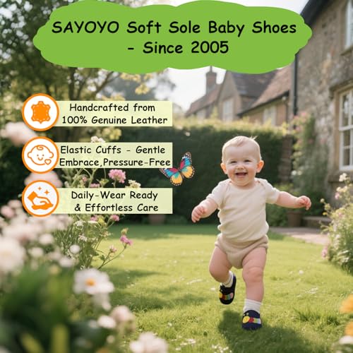 SAYOYO Weiche Leder Babyschuhe für das Laufen und Krabbeln