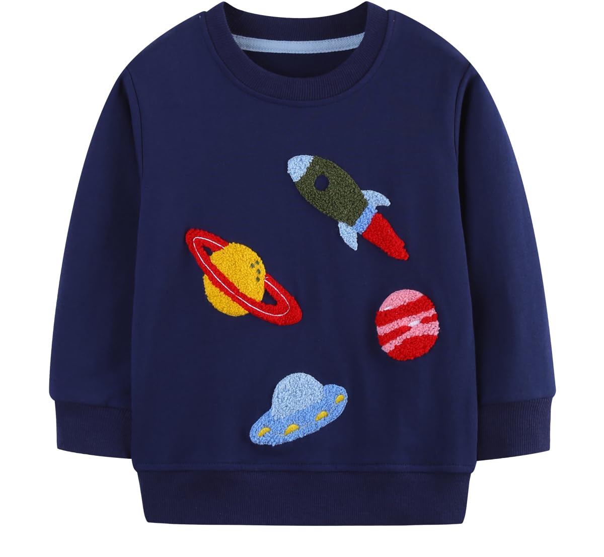 EULLA Children's Boys' Pullover Sweatshirt Long Sleeve Cotton Dinosaur Excavator Tractor Planets Winter Tops 1-7 Years 92 98 104 110 116 122