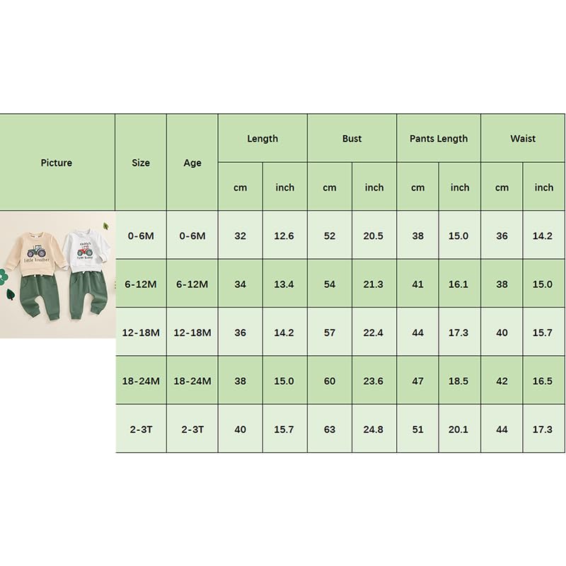 Baby-Frühlings-Outfit für Jungen, Trainingsanzüge mit Traktor-/Auto-Print, Sweatshirts mit langen Ärmeln mit Autodruck + elastische Kordelzughose, 2-teiliges Sportbekleidungsset, weiche Traktor-Outfits
