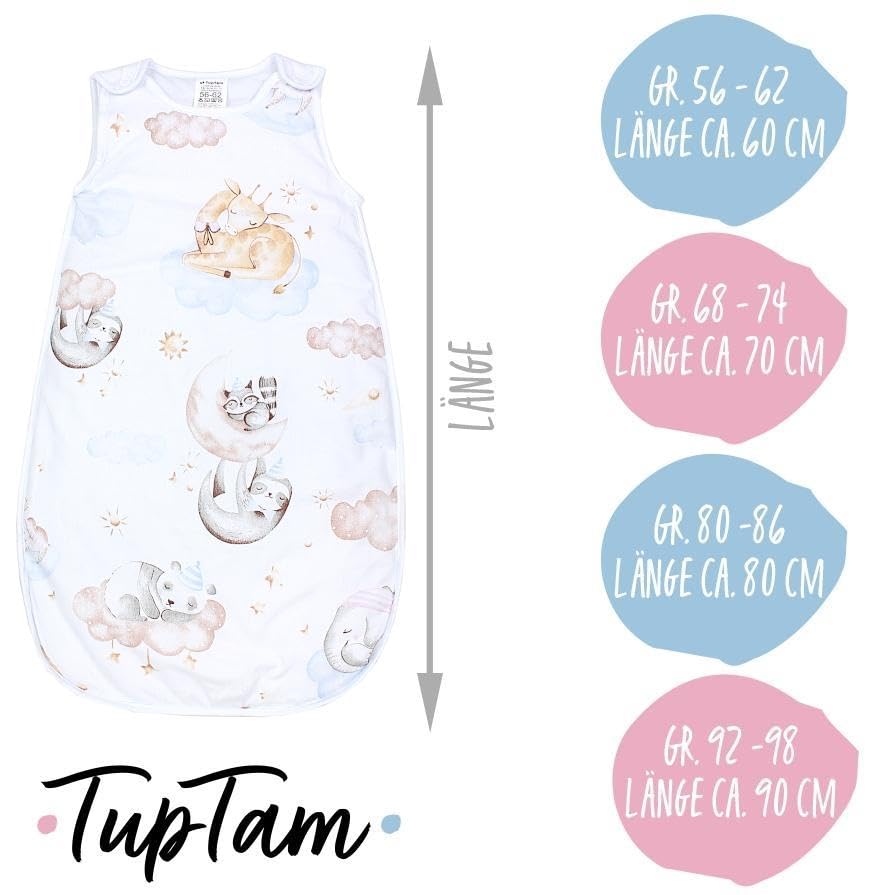 TupTam Baby Sleeping Bag 2.5 Tog - Oeko-Tex All-Year Sleeping Bag Children with Side Zip, Sleeveless