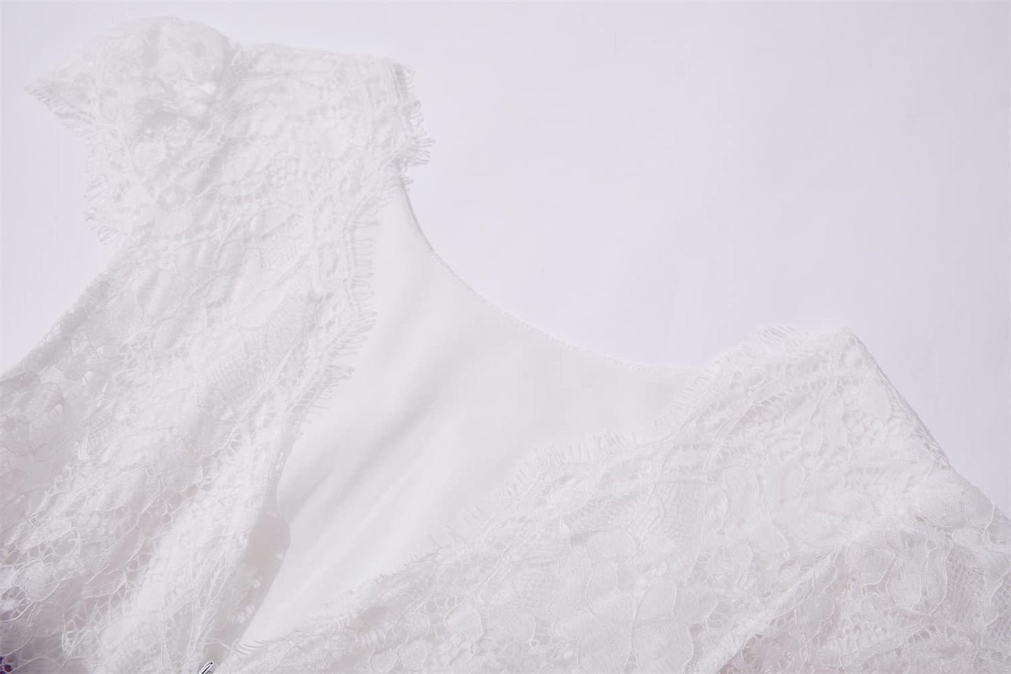 Beganly Mädchen Festtagskleider Spitze V-Rücken Kleid ärmellos Flauschig Tüll Prinzessin Partykleid Blumenmädchen Kleider