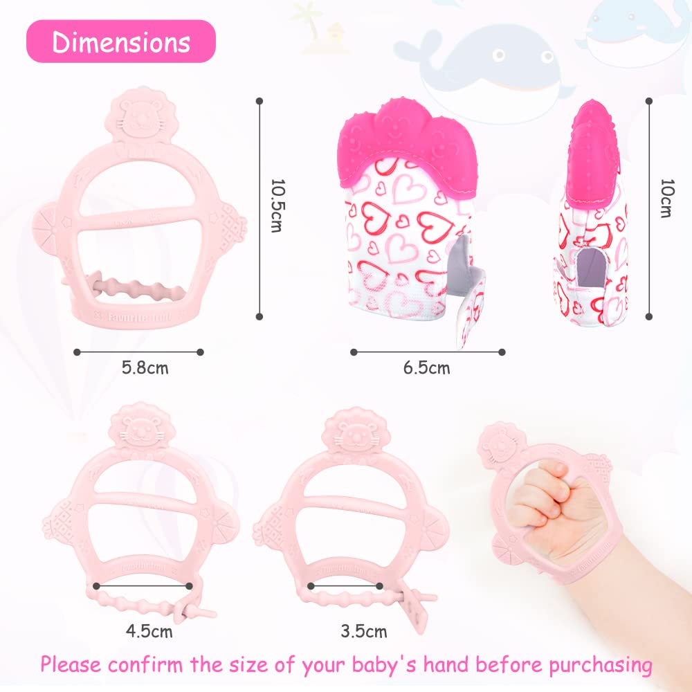Vicloon Baby Beißhandschuhe mit Beißring Spielzeug, Weicher Beissring Baby,BPA Frei,Beruhigen Sie wundes Zahnfleisch,Handschuhe Beißring Spielzeug für 0-6 Monate Baby-Blau