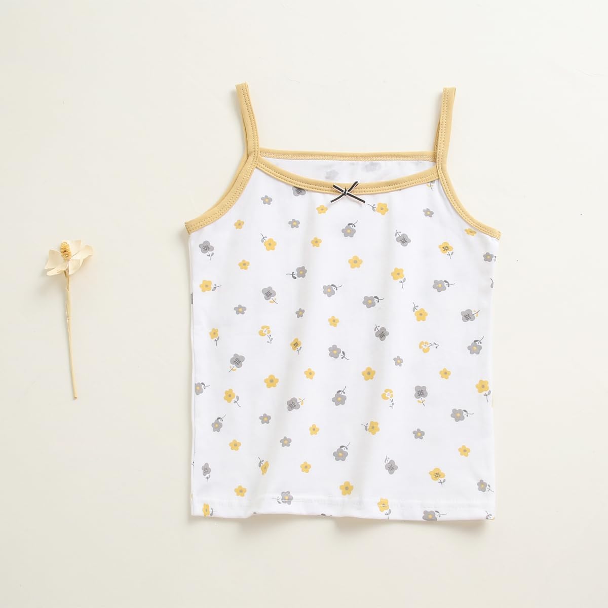Yintry Girls' Printed Undershirts Cotton Undershirt/Tank Tops for 2-12 Years Elastic Cami Vests 4-Pack