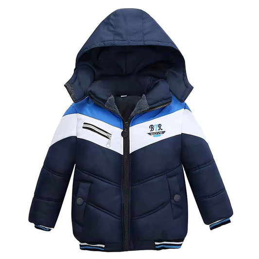 linboo Winter Jacket Boys Children's Parka Jacket Lined Winter Coat with Removable Hood Thick Quilted Jacket Baby Warm Outdoor Jacket