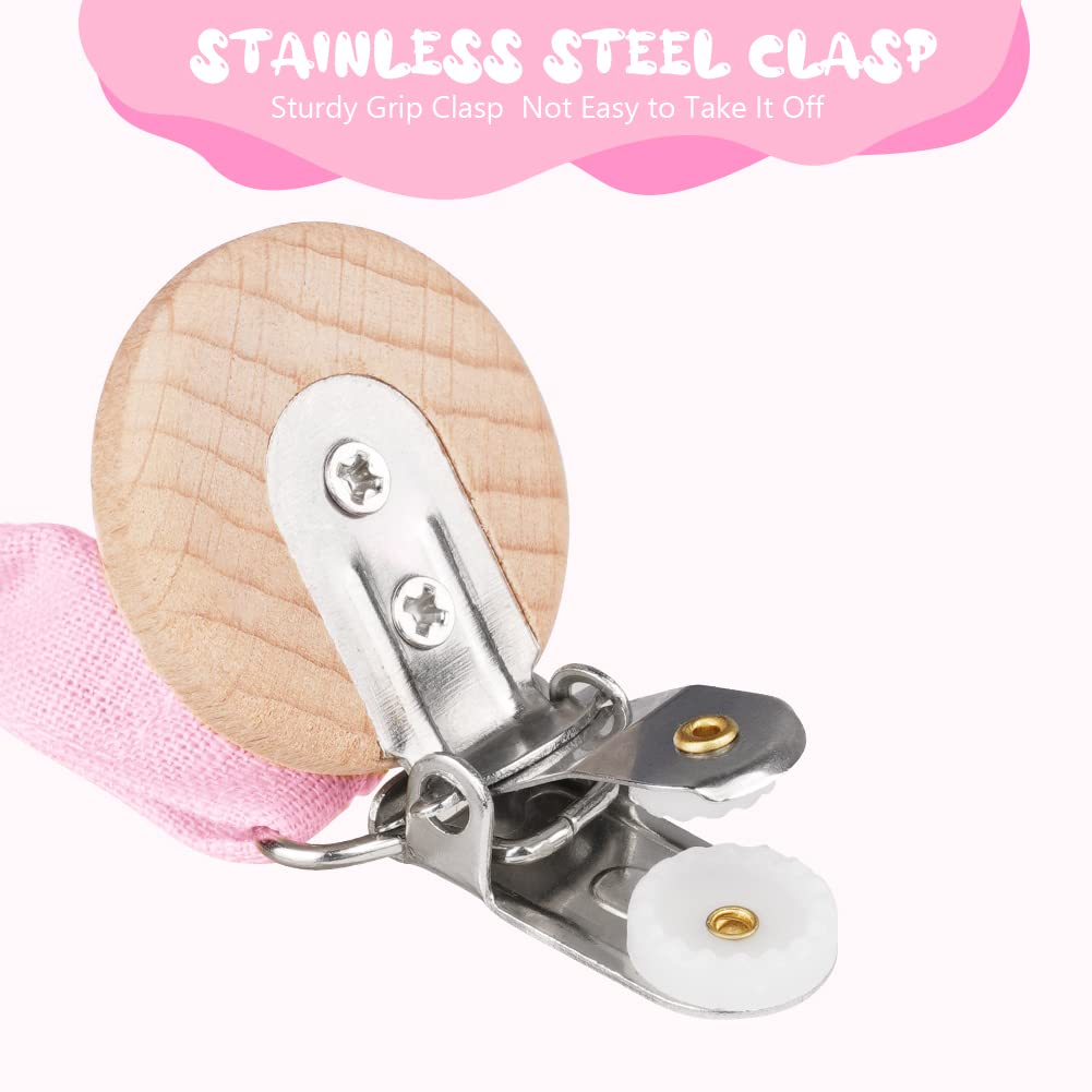 Vicloon Schnullerkette Baumwolle,3 Stück Schnullerkette Baby for Mädchen und Jungs,Baby Schnullerkette Clip Geschenk zum Baby -Bär