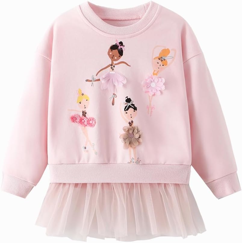 LitBud Mädchen Sweatshirts Einhorn Pullover für Kleinkind Kleidung Top Langarm Jumper Rundhals T Shirt Herbst Winter für Kinder Größe 1-7 Jahre