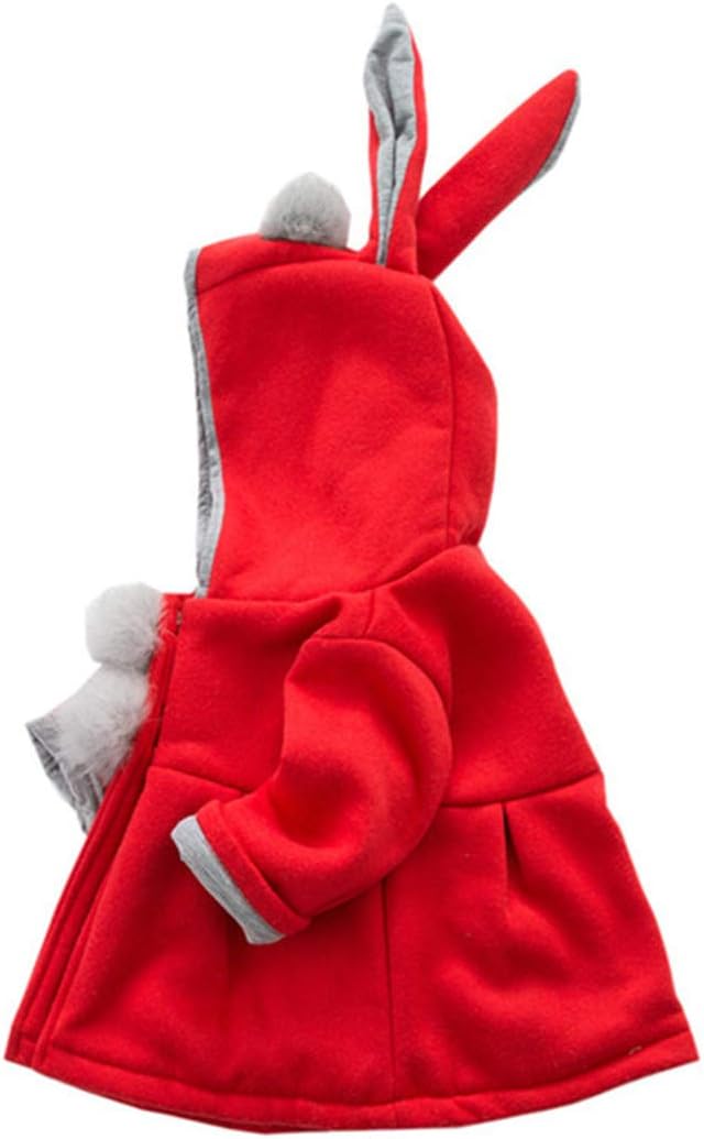 EDOTON Baby Girls' Cotton Coats Spring Autumn Winter Jackets with Hair Balls Rabbit Ear Toddler Warm Clothing