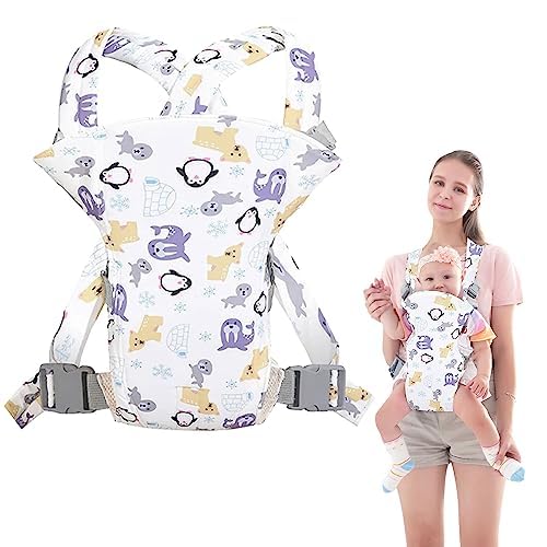 Babytrage,Babytrage Neugeborene ab Geburt,Tragetuch Baby Nugeboren,Atmungsaktive Baby Tragetuch,Babyrückentragen 0-15Kg,Neugeborene Verstellbare Babytrage