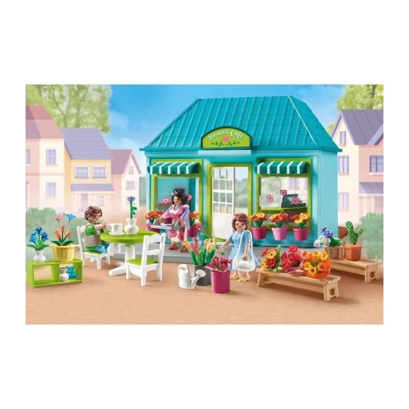 PLAYMOBIL MyLife Promo Pack 71648 Bio-Supermarkt, inklusive Kasse mit Warenlaufband, Einkaufswagen und DREI Figuren, detailreiches Spielzeug für Kinder ab 4 Jahren