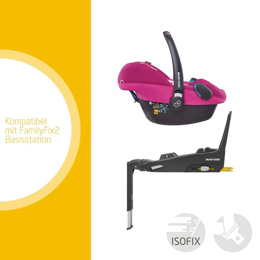 Maxi-Cosi Pebble Plus i-Size Babyschale, Gruppe 0+ Autositz für Babys, inkl. Sitzverkleinerer, nutzbar ab der Geburt bis ca. 12 Monate (0-13 kg / 45-75 cm), Frequency Pink, pink - Meloni2