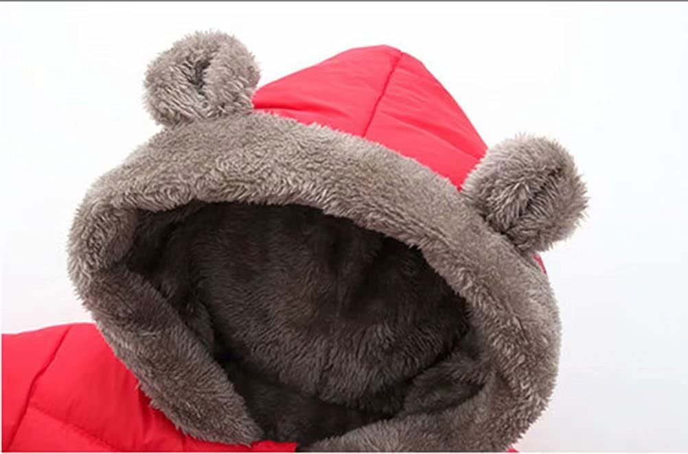 Natashas Baby Children's Winter Jacket Coat with Hood Jacket Warm Baby Cute Plush Bear Ears Boys Girls Cotton Jacket