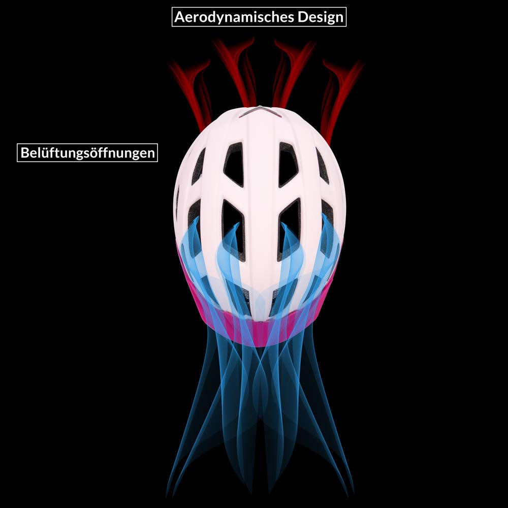 Spielwerk® Fahrradhelm Kinder LED Verstellbar S-M 50-57cm Kinngurt Helm ab 2 Jahren Jungen & Mädchen BMX Mountainbike Skateboard Schutzhelm