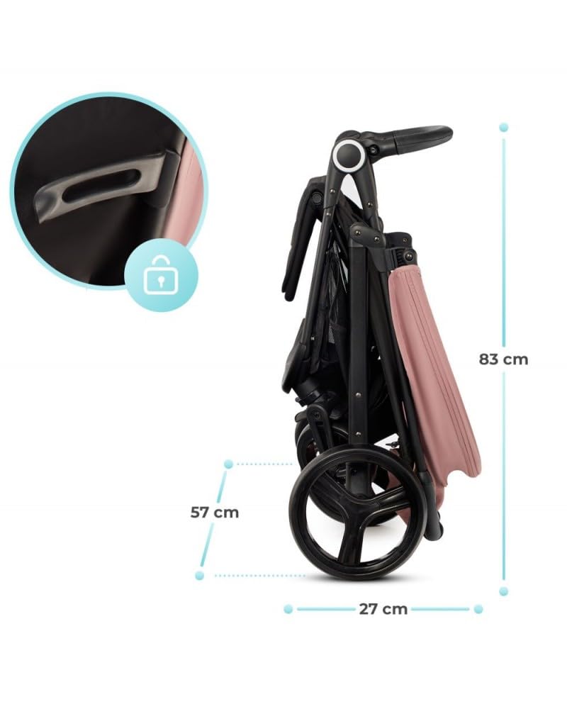 Kinderkraft GRANDE PLUS Kinderkraft Buggy von Geburt bis 22 kg, Zusammenklappen mit einer Hand, Liegeposition, großes Verdeck mit Fenster, alle 4 Räder gedämpft, geräumige Sitz, Grau - Meloni2