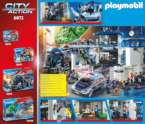 PLAYMOBIL City Action 6872 Polizei-Kommandozentrale mit Gefängnis, für Kinder von 4-10 Jahren