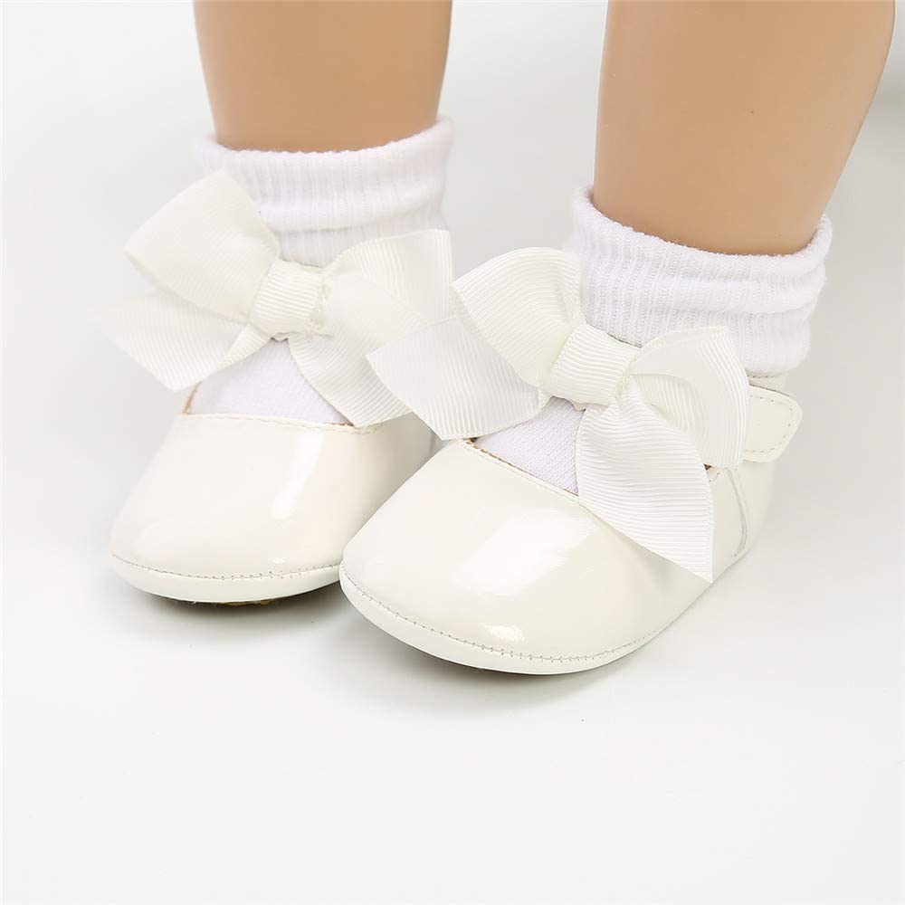 Sonsage Infant Baby Mädchen Bowknot Mary Jane Kleinkind weich Anti-Rutsch-Sohle Prinzessin Hochzeit Kleid erste Walking Flats Prewalker Neugeborenen Ballett Schuhe