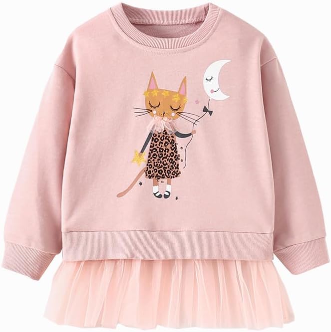 LitBud Mädchen Sweatshirts Einhorn Pullover für Kleinkind Kleidung Top Langarm Jumper Rundhals T Shirt Herbst Winter für Kinder Größe 1-7 Jahre