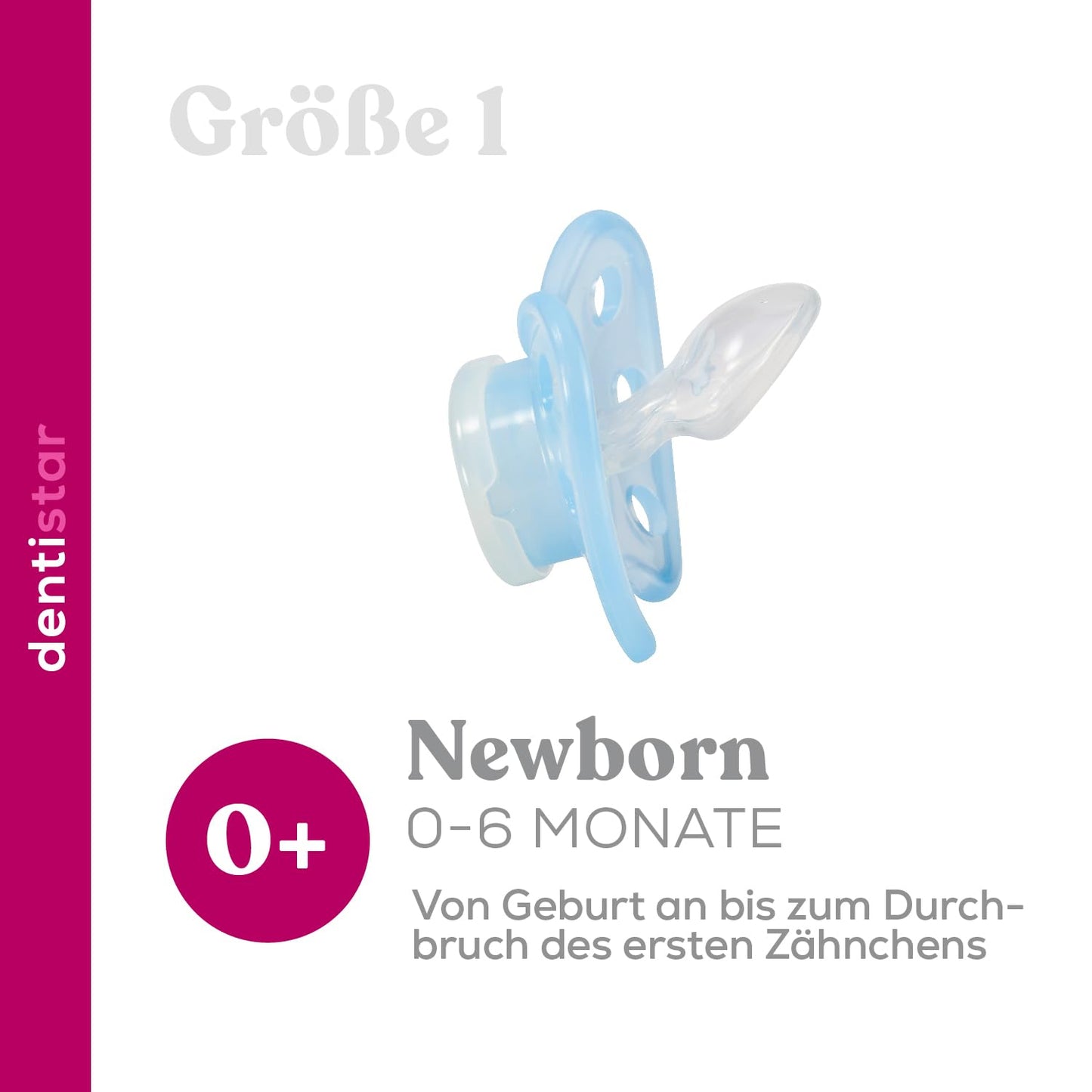 dentistar Night Silikon Schnuller 3er-Set - Größe 1 Schnuller 0-6 Monate - Glow in the Dark Nuckel mit Dentalstufe – BPA-frei – Made in Germany - Katze, Rosa