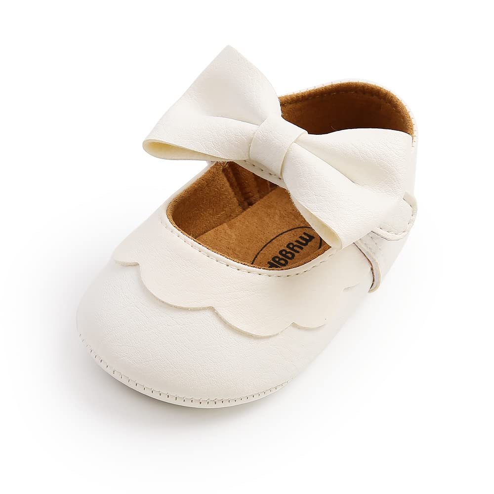 MASOCIO Babyschuhe für Mädchen mit Schleife – Rutschfeste Party Ballet Flats für Kleinkinder