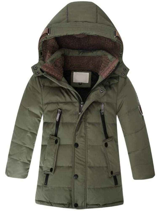 Vogstyle Boy's Winter Jacket with Hood, Jackets, Blouson, Hooded Children's Parka, Warm Blouson, Winter Coat