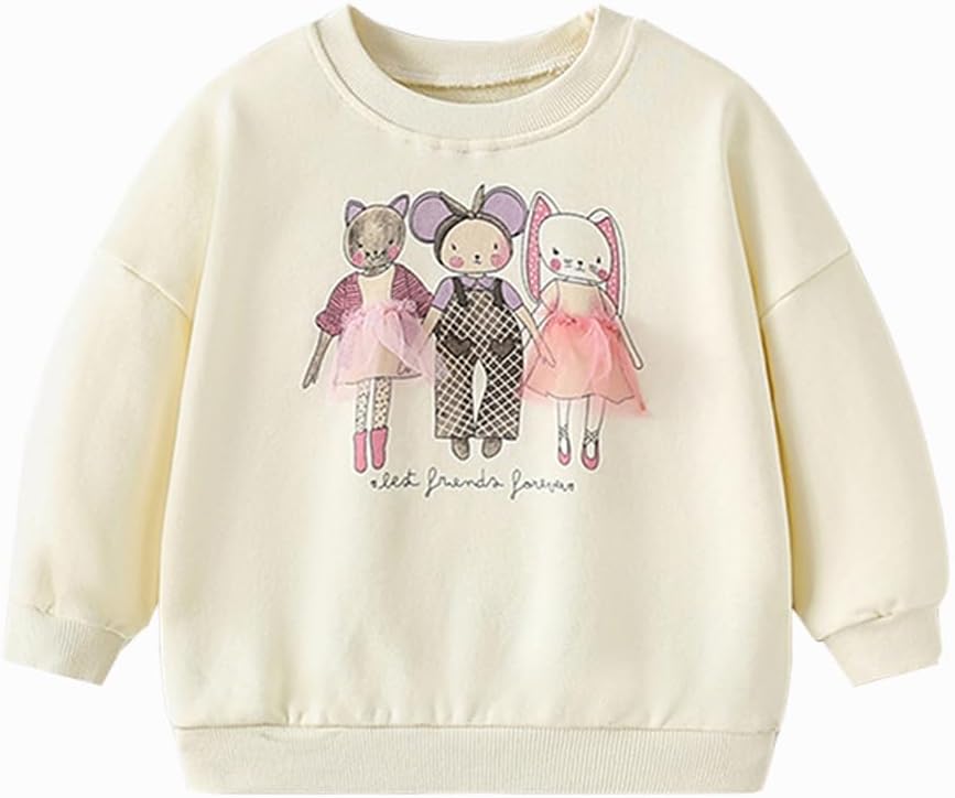 LitBud Mädchen Sweatshirts Einhorn Pullover für Kleinkind Kleidung Top Langarm Jumper Rundhals T Shirt Herbst Winter für Kinder Größe 1-7 Jahre