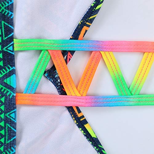 DUSISHIDAN Bikini Kinder Mädchen Zweiteiliger Bademode Süß Badeanzug Zurück überqueren Sommer Swimsuit 110-176