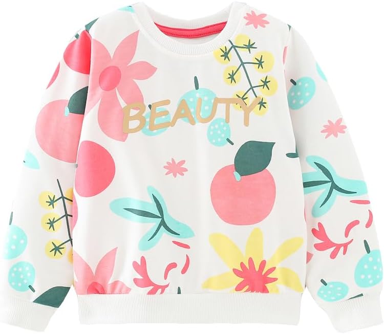 LitBud Mädchen Sweatshirts Einhorn Pullover für Kleinkind Kleidung Top Langarm Jumper Rundhals T Shirt Herbst Winter für Kinder Größe 1-7 Jahre