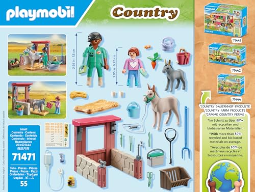 PLAYMOBIL | Country | Tierarzteinsatz bei den Eseln |Spielzeug für Kinder ab 4 Jahren | 71471