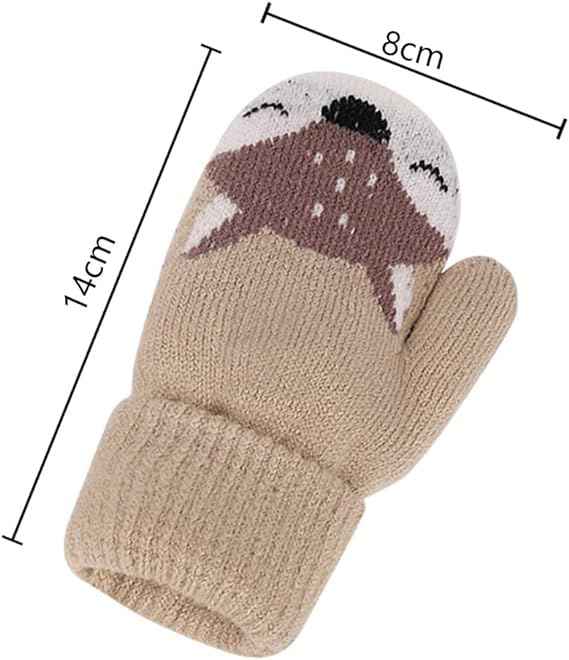 0-3 Jahre Baby Winter Handschuhe Kinder Gestrickte Fäustlinge Warme Fleece Gefütterte Handschuhe Fausthandschuh mit Schnur Outdoor Weich Winterhandschuhe Skihandschuhe Handwärmer für Jungen Mädchen