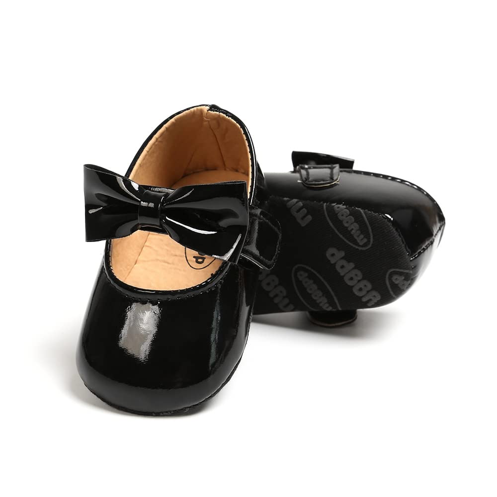 MASOCIO Babyschuhe für Mädchen mit Schleife – Rutschfeste Party Ballet Flats für Kleinkinder