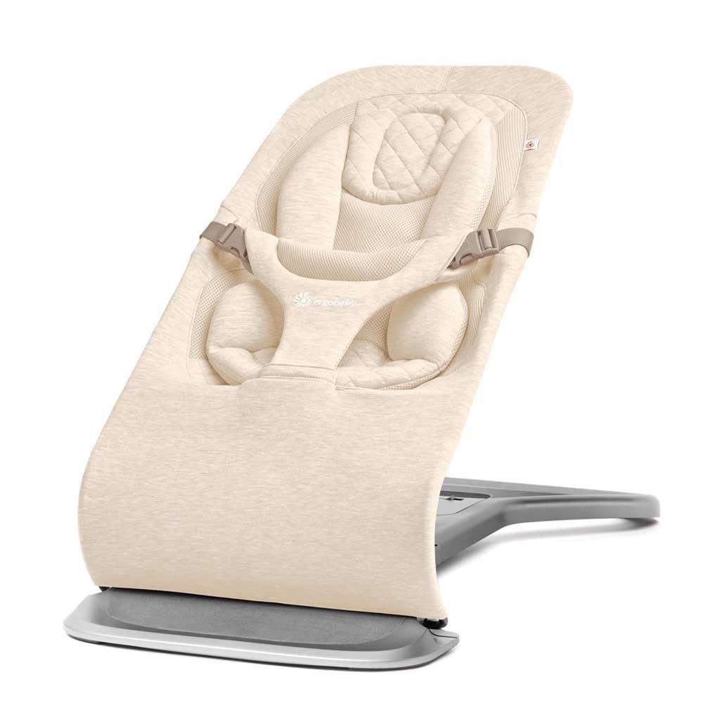 Ergobaby 3-in-1 Evolve Bouncer, Ergonomische Babywippe für Neugeborene ab Geburt bis zum Kleinkind, Babyschaukel mit Neugeboreneneinsatz (2,5 kg - 13,2 kg), Midnight Blue