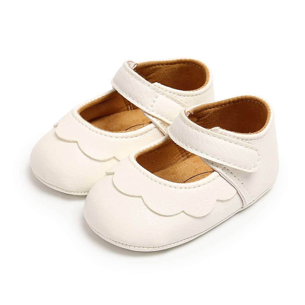 MASOCIO Baby Lauflernschuhe Krabbelschuhe Mädchen Kleinkind Rutschfesten Lederpuschen Babyschuhe 3-18 Monate