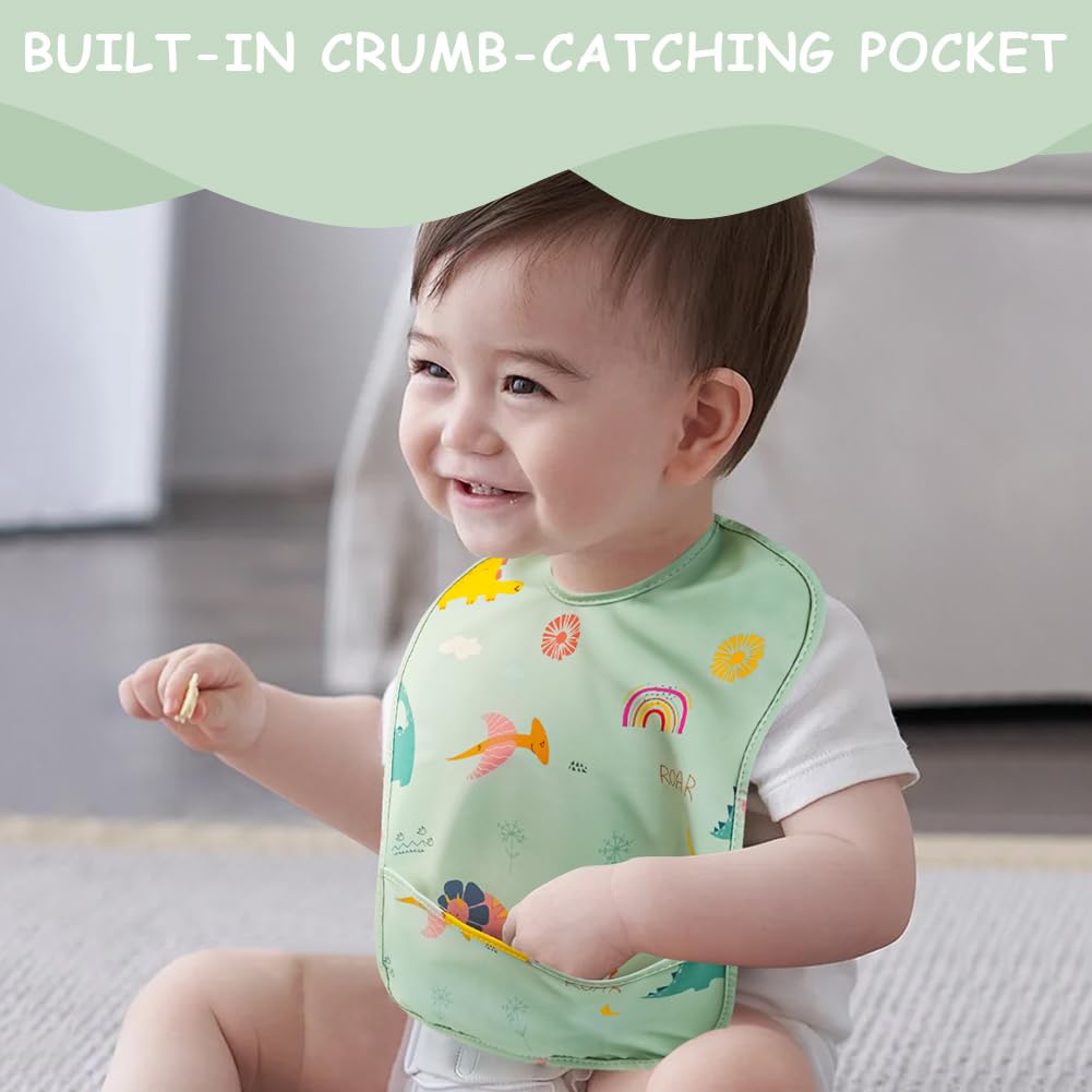 HOTUT Dirt-resistant baby bibs washable, baby bibs waterproof, baby eating bibs, baby bibs waterproof for eating, unisex baby bibs odor-resistant