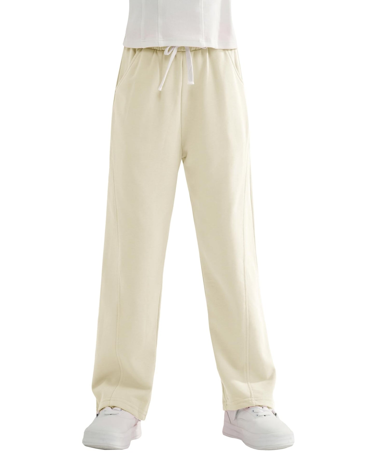 Rolanko Girls' Elastic Waistband Joggers, Loose Fit, Kids' Sports Sweatpants, Casual Comfort