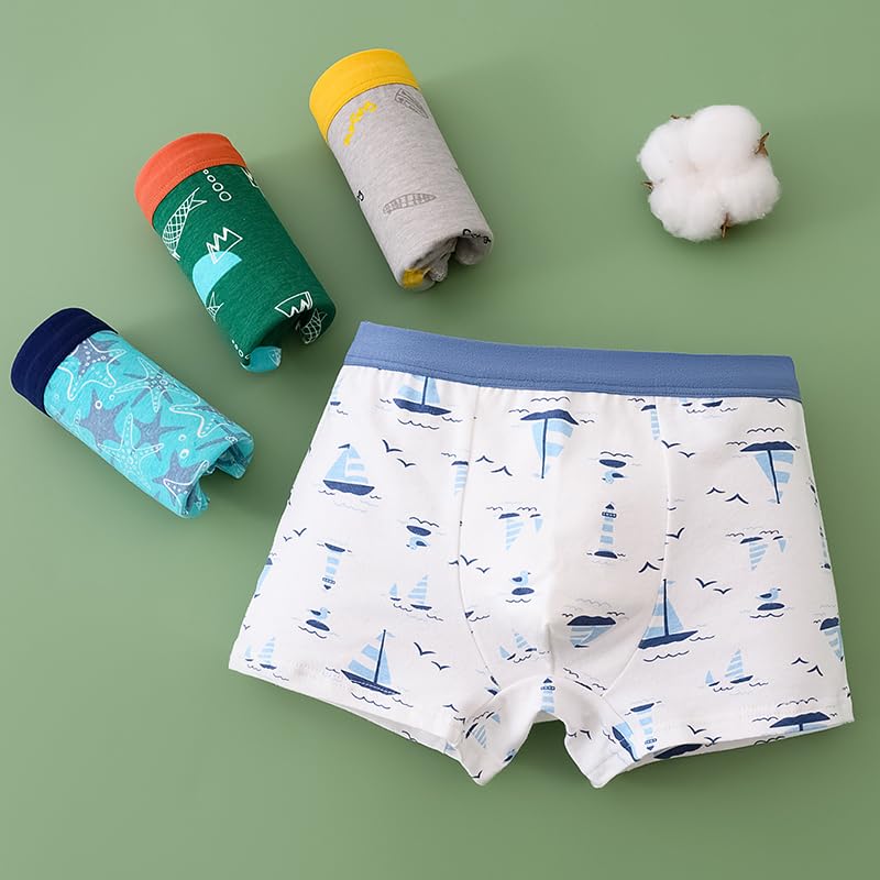HAGOT 12er Pack Jungen Boxershorts aus Baumwolle Unterhosen, Jungen Unterhosen Baumwolle Boxershorts