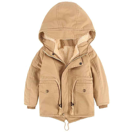linboo Children's Winter Jacket Boys Girls Warm Lined Blouson Hoodie Thick Coat Parka Baby Winter Coats