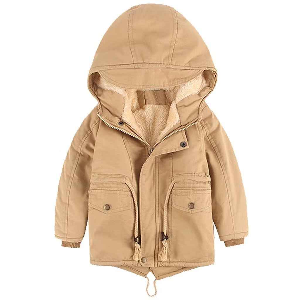 linboo Children's Winter Jacket Boys Girls Warm Lined Blouson Hoodie Thick Coat Parka Baby Winter Coats