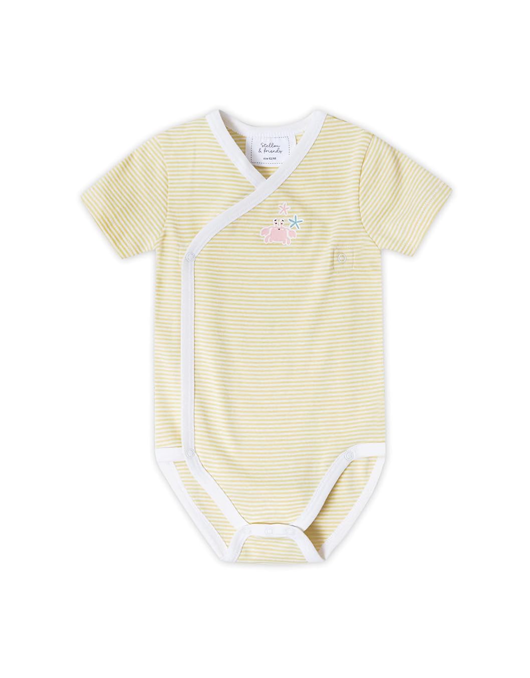 Stellou & friends Baby Body, 100% Bio-Baumwoll Wickelbody 3er MultiSet, kuschelweiche und hochwertige Kinder Kleidung für Jungs und Mädchen, Langarm & Kurzarm-body, OEKO-TEX 100 Zertifiziert