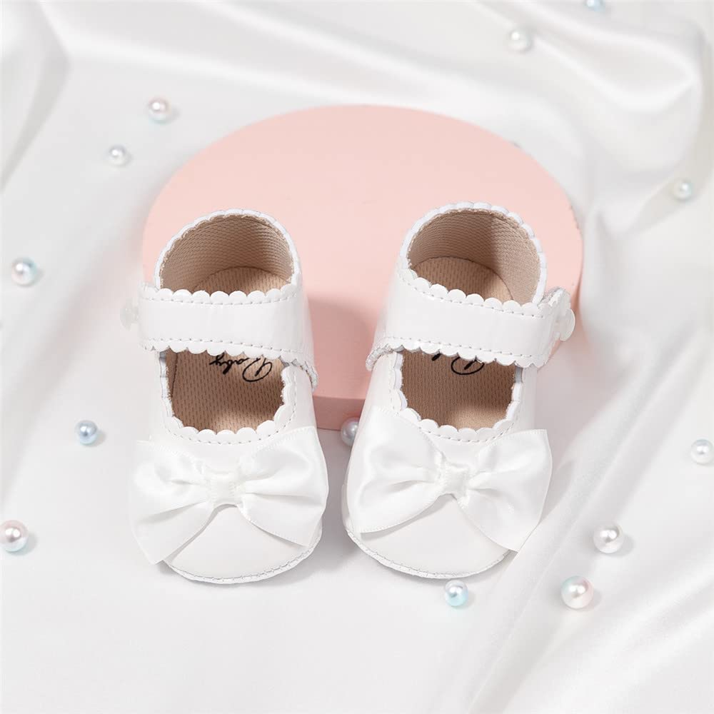 Sonsage Infant Baby Mädchen Bowknot Mary Jane Kleinkind weich Anti-Rutsch-Sohle Prinzessin Hochzeit Kleid erste Walking Flats Prewalker Neugeborenen Ballett Schuhe