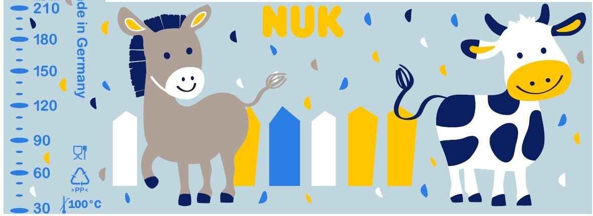 NUK 10255356 Starter Cup, Silikontrinktülle, auslaufsicher, ab 6 Monaten, 230ml, blau