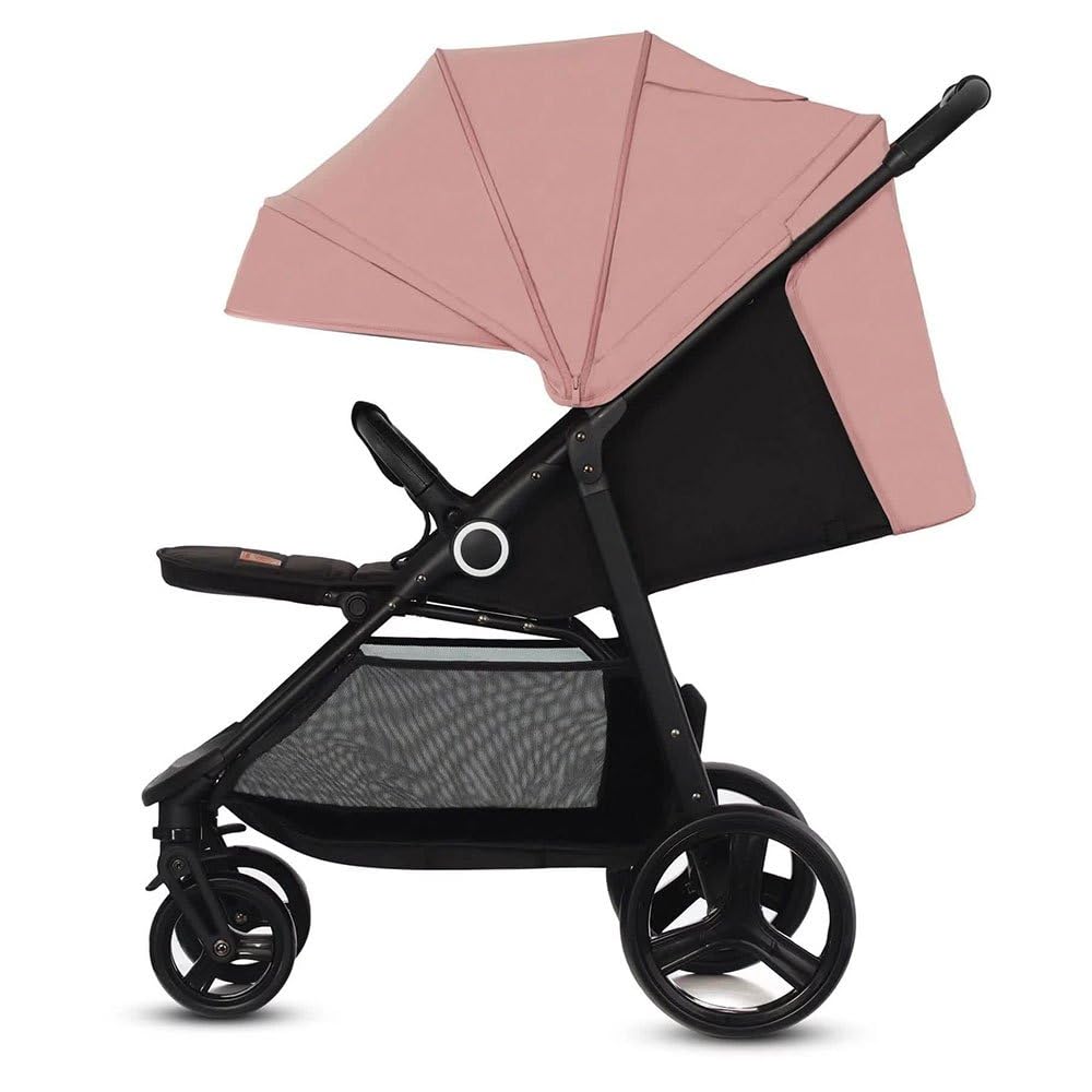 Kinderkraft GRANDE PLUS Kinderkraft Buggy von Geburt bis 22 kg, Zusammenklappen mit einer Hand, Liegeposition, großes Verdeck mit Fenster, alle 4 Räder gedämpft, geräumige Sitz, Grau - Meloni2