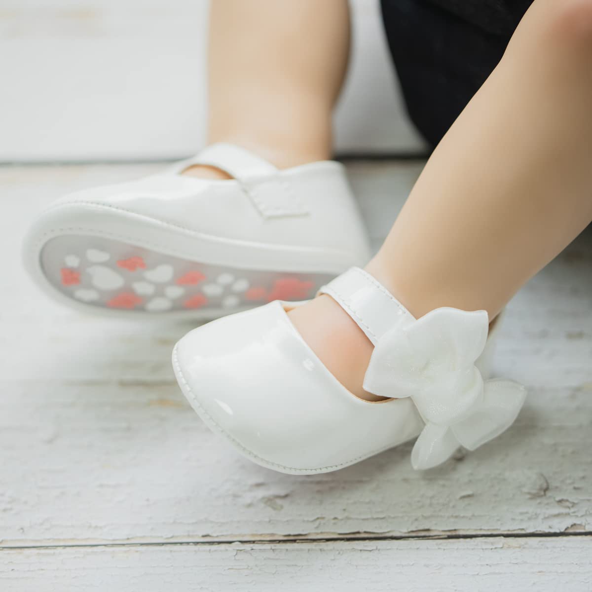 Sonsage Infant Baby Mädchen Bowknot Mary Jane Kleinkind weich Anti-Rutsch-Sohle Prinzessin Hochzeit Kleid erste Walking Flats Prewalker Neugeborenen Ballett Schuhe
