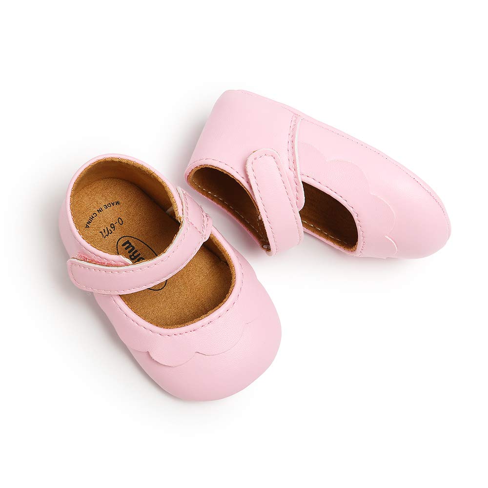MASOCIO Baby Lauflernschuhe Krabbelschuhe Mädchen Kleinkind Rutschfesten Lederpuschen Babyschuhe 3-18 Monate