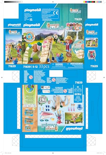 PLAYMOBIL Horses of Waterfall 71640 Kreativset mit Pferd und Stiften, inklusive Einer Figur, einem Pferd und DREI Crayola Stiften, künstlerisches Spielzeug für Kinder ab 5 Jahren
