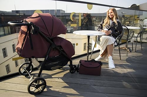 MoMi Kinderbuggy CLARA, Kinderwagen ab dem 6. Lebensmonat, bis 22 kg Körpergewicht, 5-Punkt-Sicherheitsgurt, Fußsack, Getränkehalter, Einkaufskorb, Wickeltasche, Insekten- und Regenschutz