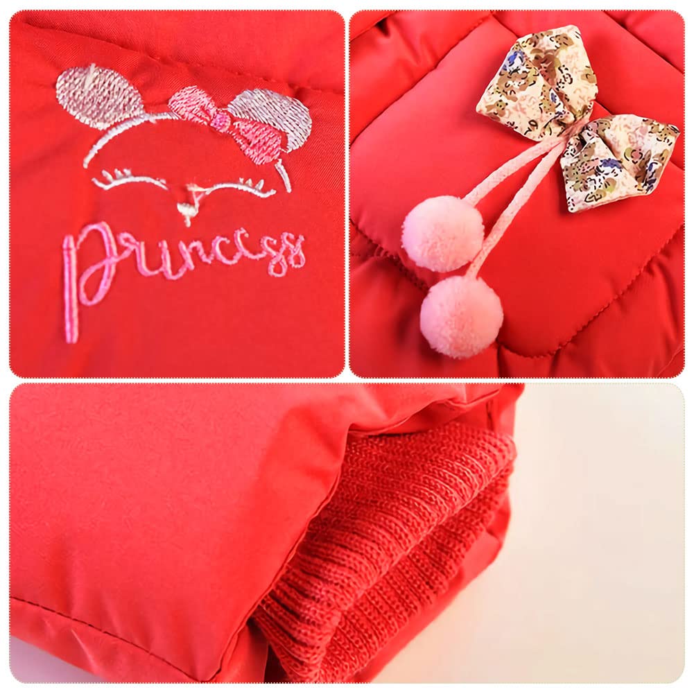 Amur Leopard Kinder Winterjacke Mädchen Wintermantel mit Kapuze Warm Winter Jacke Steppjacke Kinderjacke