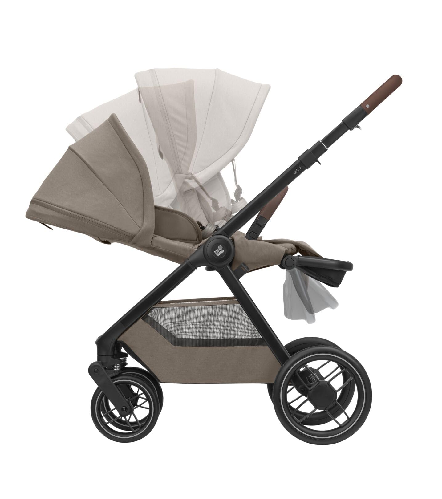 Maxi-Cosi Oxford Plus Baby Stroller 2 in 1 Set with Carrycot 0-4 Years 0-22kg Compact Folding Soft Suspension 3 Reclining Positions 10kg Storage Basket Twillic Graphite